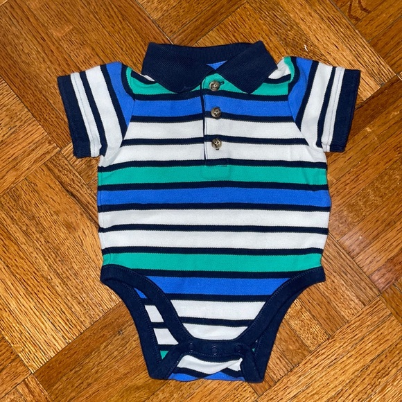 Old Navy 0-3 months stripe polo onesie - Picture 1 of 3